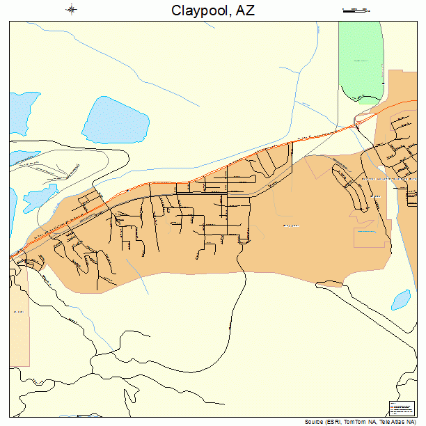 Claypool, AZ street map