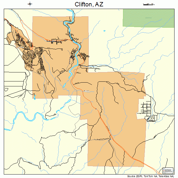 Clifton, AZ street map