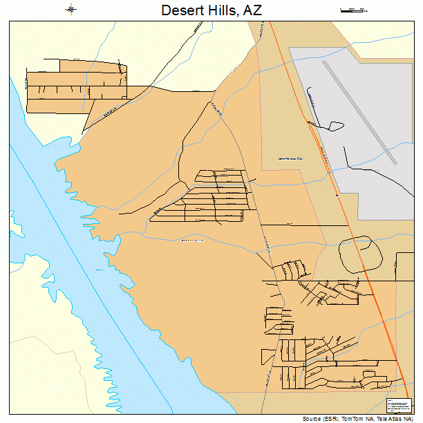 Desert Hills, AZ street map