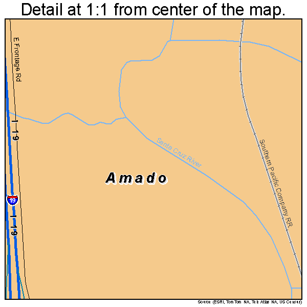 Amado, Arizona road map detail