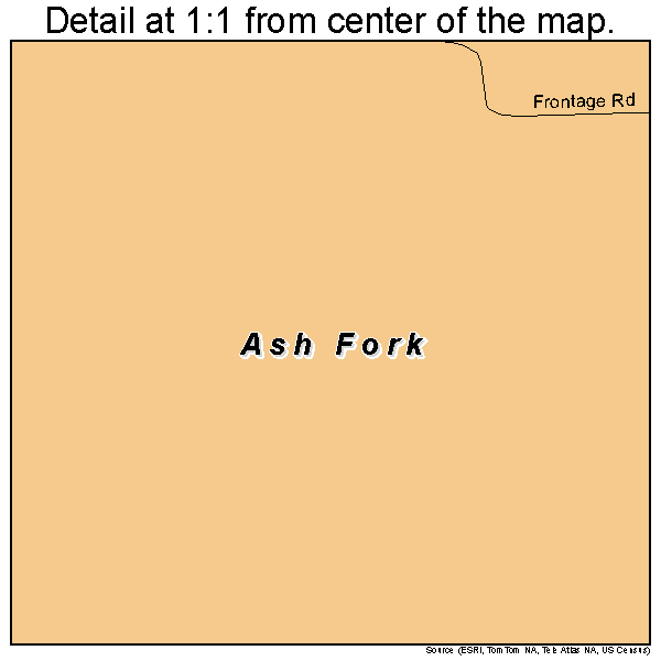 Ash Fork, Arizona road map detail