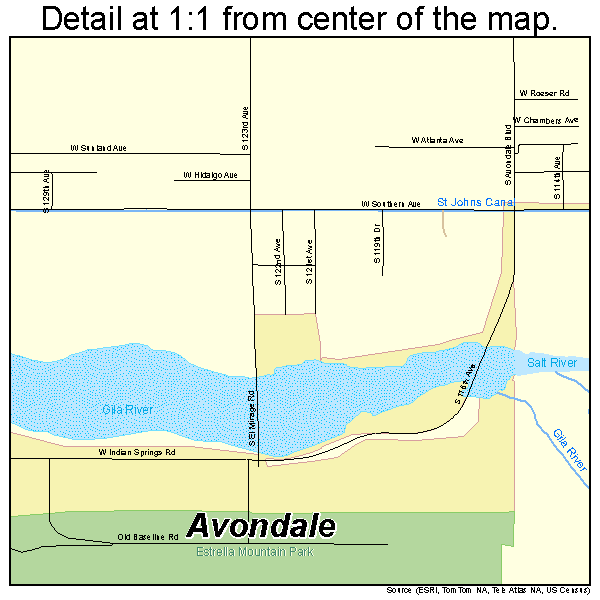 Avondale, Arizona road map detail