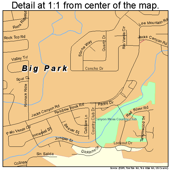 Big Park, Arizona road map detail