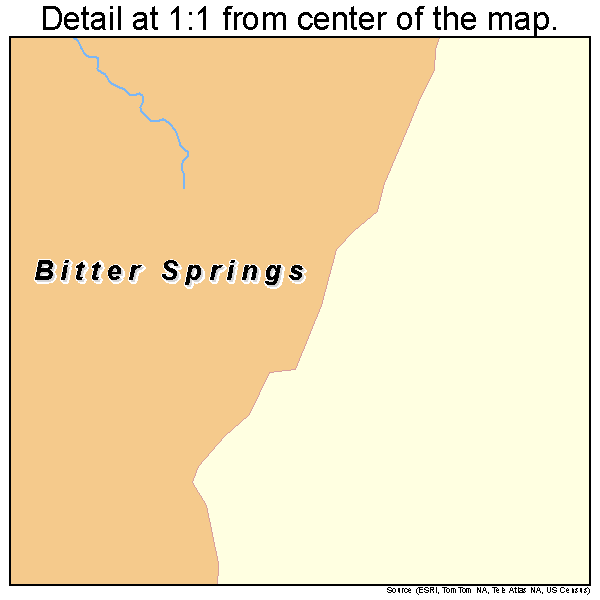 Bitter Springs, Arizona road map detail