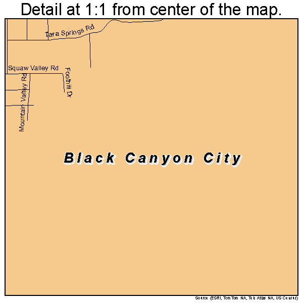 Black Canyon City, Arizona road map detail