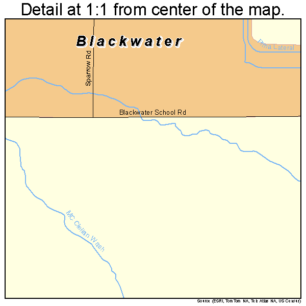 Blackwater, Arizona road map detail