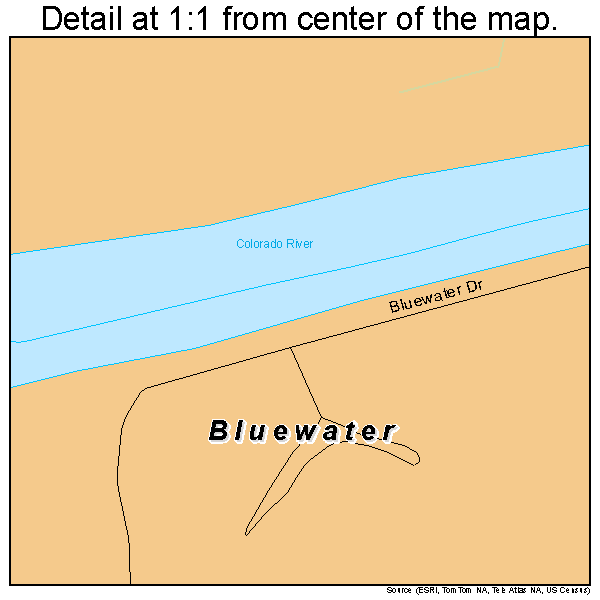 Bluewater, Arizona road map detail