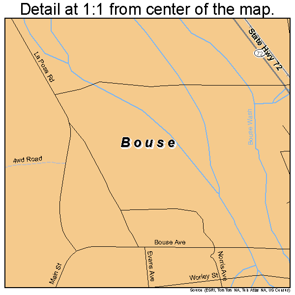 Bouse, Arizona road map detail