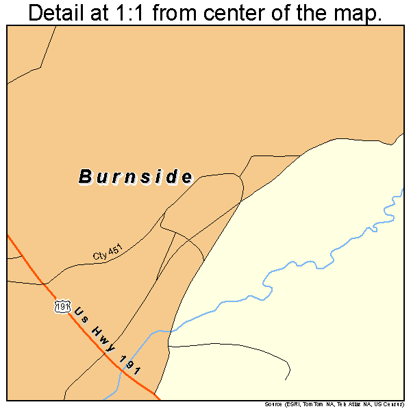 Burnside, Arizona road map detail