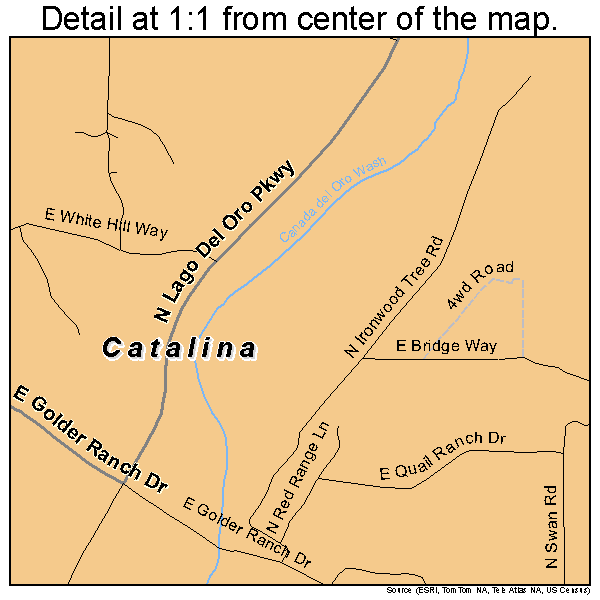 Catalina, Arizona road map detail