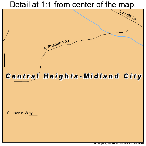Central Heights-Midland City, Arizona road map detail