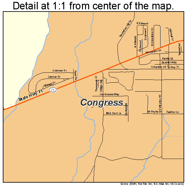 Congress, Arizona road map detail