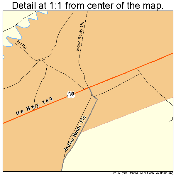 Dennehotso, Arizona road map detail