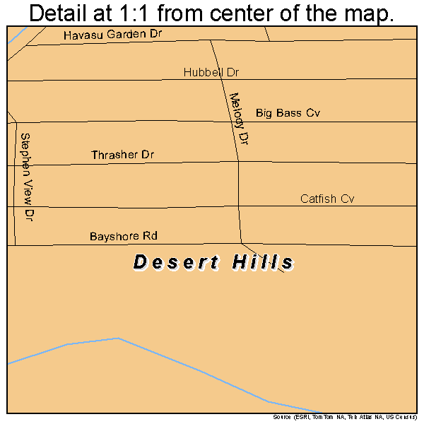 Desert Hills, Arizona road map detail