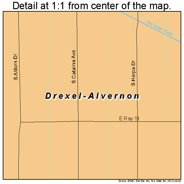 Drexel-Alvernon, Arizona road map detail