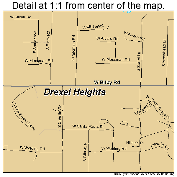 Drexel Heights, Arizona road map detail