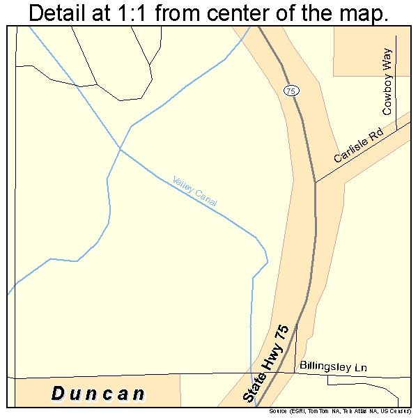 Duncan, Arizona road map detail
