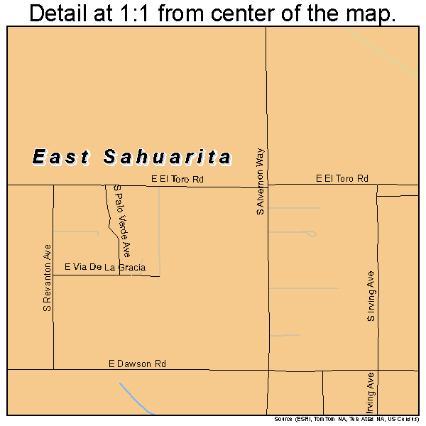 East Sahuarita, Arizona road map detail