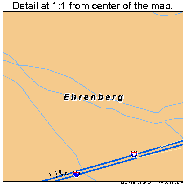 Ehrenberg, Arizona road map detail
