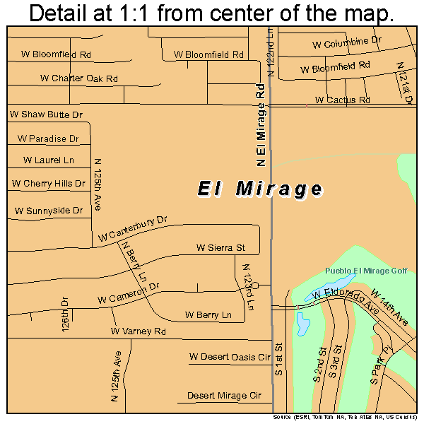 El Mirage, Arizona road map detail