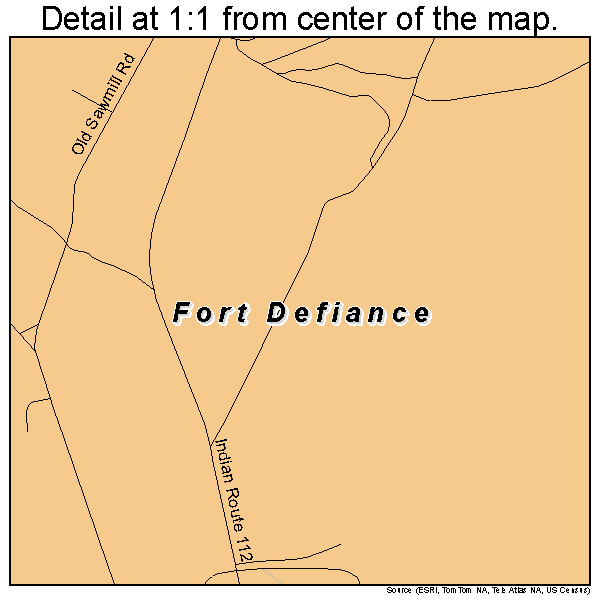 Fort Defiance, Arizona road map detail