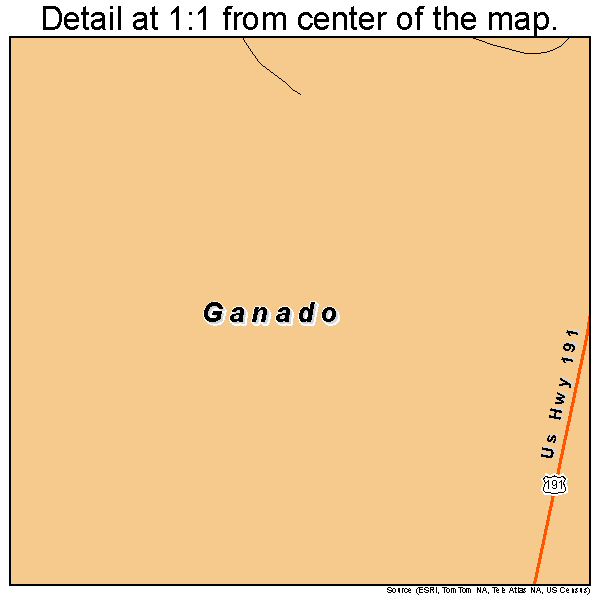 Ganado, Arizona road map detail