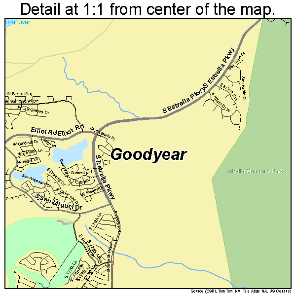 Goodyear, Arizona road map detail