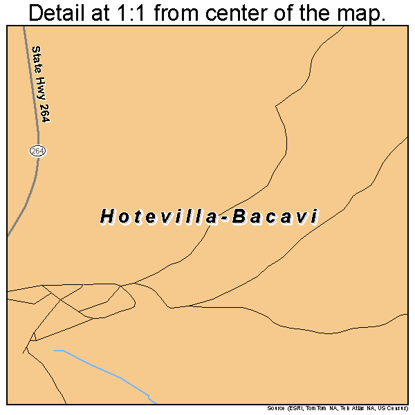 Hotevilla-Bacavi, Arizona road map detail