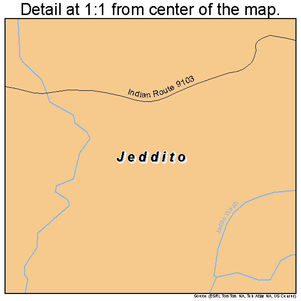 Jeddito, Arizona road map detail