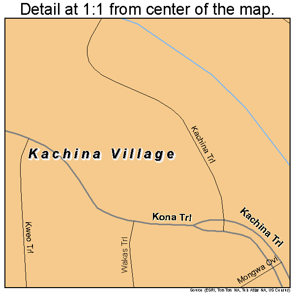 Kachina Village, Arizona road map detail