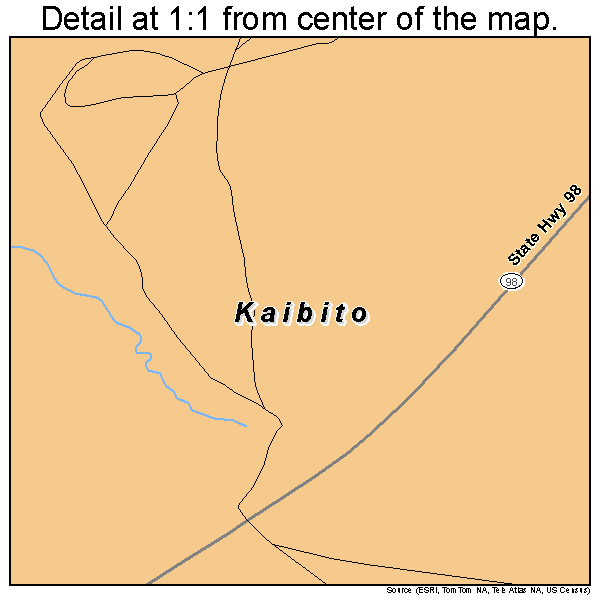 Kaibito, Arizona road map detail