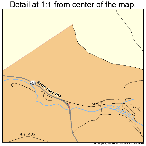 Keams Canyon, Arizona road map detail