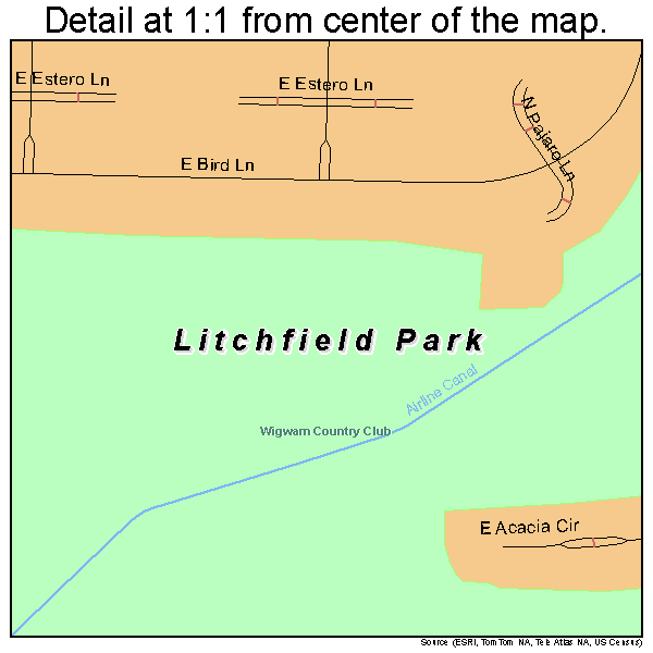 Litchfield Park, Arizona road map detail