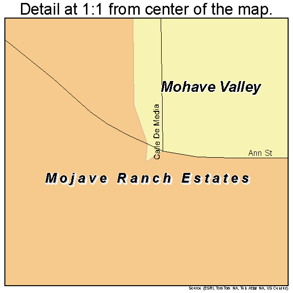 Mojave Ranch Estates, Arizona road map detail