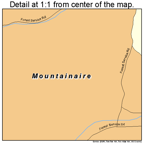 Mountainaire, Arizona road map detail
