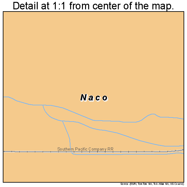 Naco, Arizona road map detail