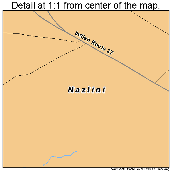 Nazlini, Arizona road map detail