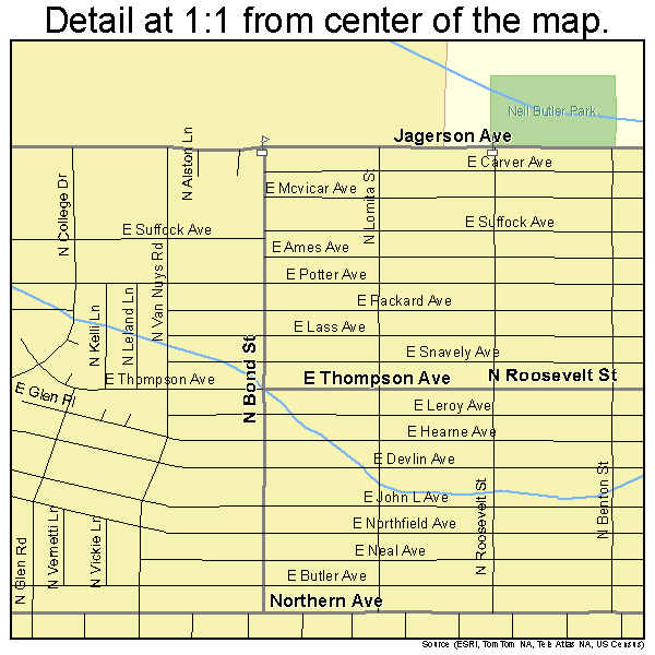New Kingman-Butler, Arizona road map detail
