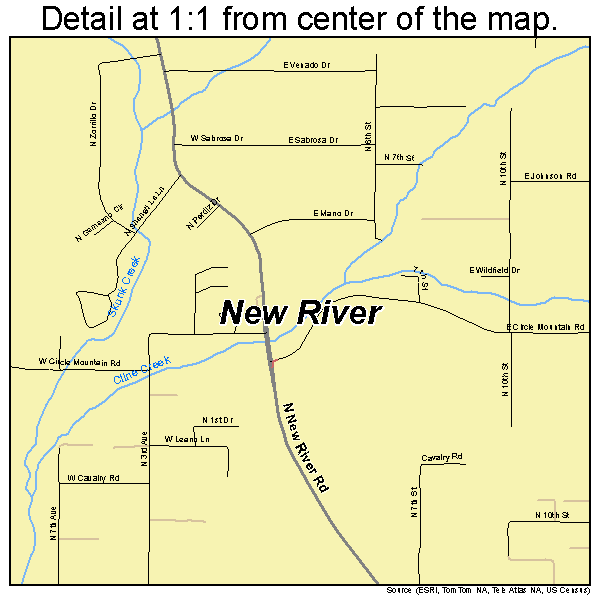 New River, Arizona road map detail