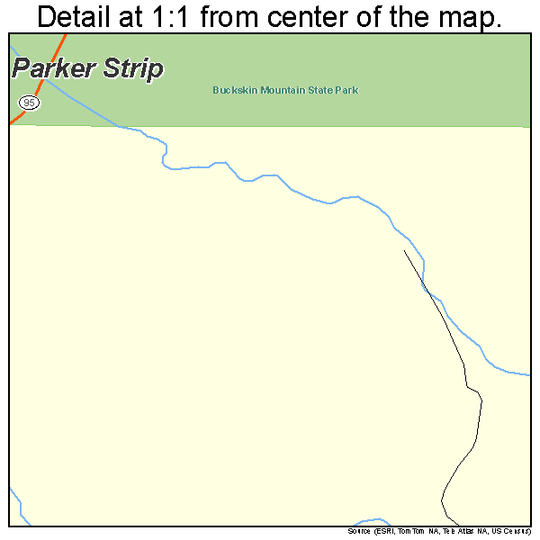Parker Strip, Arizona road map detail