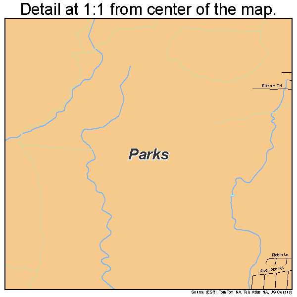 Parks, Arizona road map detail