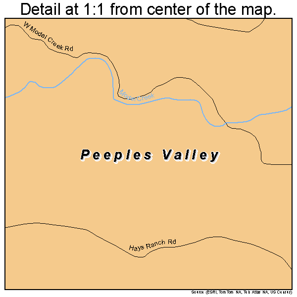 Peeples Valley, Arizona road map detail