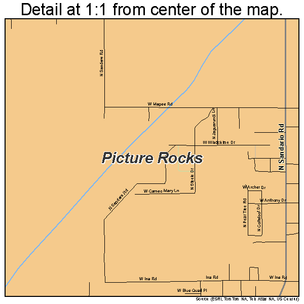 Picture Rocks, Arizona road map detail