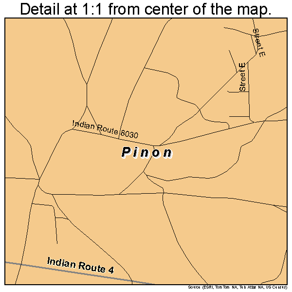 Pinon, Arizona road map detail