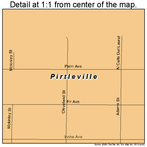 Pirtleville, Arizona road map detail
