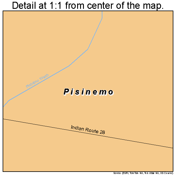 Pisinemo, Arizona road map detail