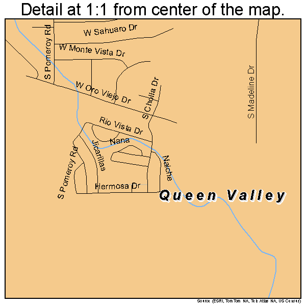 Queen Valley, Arizona road map detail
