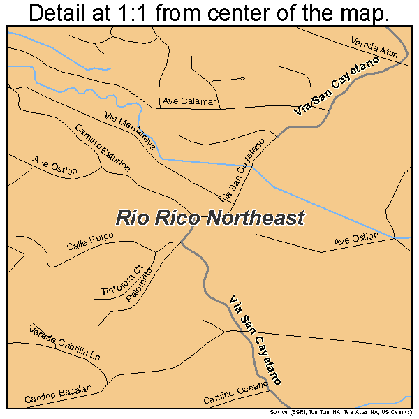 Rio Rico Northeast, Arizona road map detail