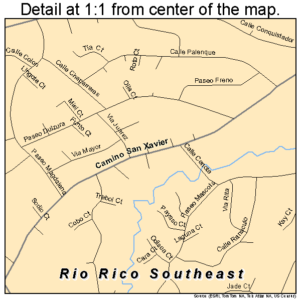 Rio Rico Southeast, Arizona road map detail