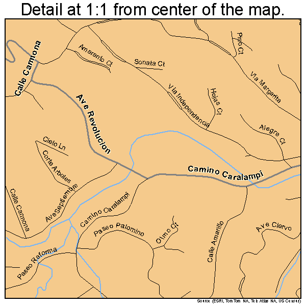 Rio Rico Southwest, Arizona road map detail